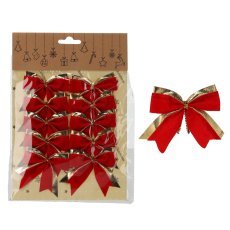 Kompl. 10 božičnih pentelj 6 cm rdeča pak=120kompl *7894