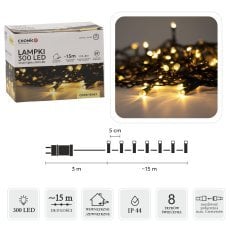 Lampice led 300l topla bela dol. 3 + 15 m notranje/zunanje *9508