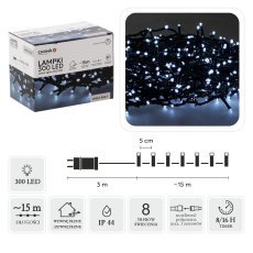 Chomik - Lampki led 300l zimny biały dł. 3 + 15 m wewn/zewn *9515  

Luči led 300l mrzla bela dolž. 3 + 15 m notranje/zunanje *9515