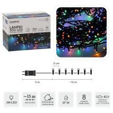 Lampice led 300l multicolor dol. 3 + 15 m notranja/zunanja *9522