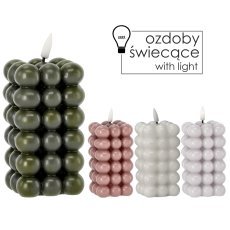 Voščena sveča led - bubble 6 x 11,5 cm mix barv *9324