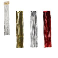 Okrasitev jelke - bleščeča lameta 51 cm rdeča/zlata/srebrna pak=144kos *7948