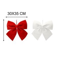 Božična pentlja rdeča/bela 30x35cm *8006