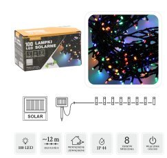 Svetilke led solarne 100l multicolor, dol. 2 + 10 m *9928