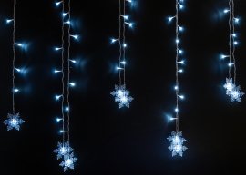Svetlobna zavesa snežinke 96l hladen bel, dol. 3 + 3,5 m *0061