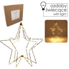 Praznični okras - zvezda led 40 cm 120 l toplo bela na baterije *0320