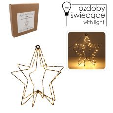 Praznični okras - zvezda led 30 cm 95 l toplo bela na baterije *0337