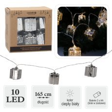 Led veriga srebrni darilci 10 l toplo bela *0962