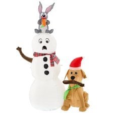 Napihnjen snežak s psičkom led viš. 180 cm *1105