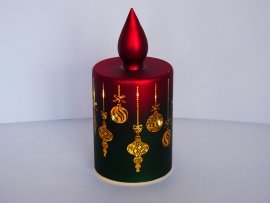 Lampion led - zelena sveča 7 x 14,6 cm *1822