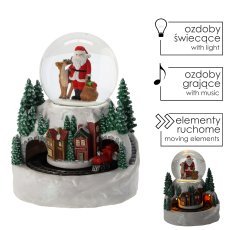 Glasbena skrinjica božična led zimska vas s snežno kroglo 19,6 x 19,1 x 24 cm *2430