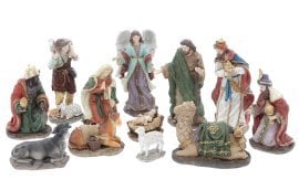 Kpl. 12 božičnih figur do 32 cm polyresin *2485