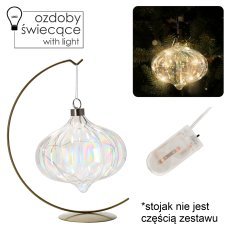 Steklena dekoracija fi 15 cm led viseča prozorna biserna pak=6kos *2720
