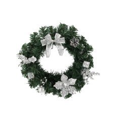 Praznični venec 30 cm srebrn *2279