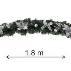 Božična dekoracija - girlanda 1,8 m srebrna *2293