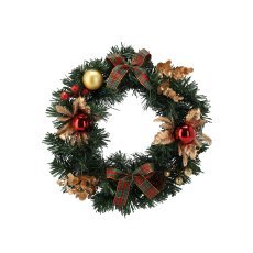 Božični venec 30 cm rdeče-zlat *2361