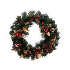 Božični venec 40 cm rdeče-zlat *2378