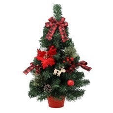 Božično drevo 60 cm rdeče z božično zvezdo *2538