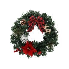 Božični venec 30 cm rdeč z božično zvezdo *2545