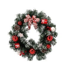 Božični venec 40 cm belo-rdeč *2644