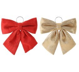 Božična pentlja zlata / rdeča 34 cm *3139