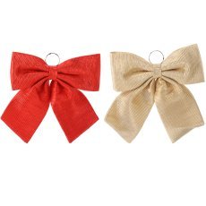 Božična pentlja zlata / rdeča 44 cm *3146