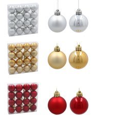 Kpl. 16 bunkic 4 cm rdeča / zlata / srebrna *3856