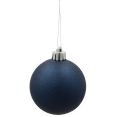 Kpl. 9 okraskov 6 cm temno modra / bež zlato *3986