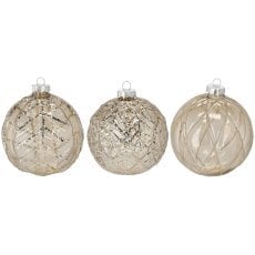 Steklena božična kroglica - pozlačena 10 cm mix vzorcev disp=6kos *4297