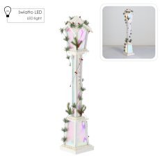 Praznična bela led laterna 18 x 18 x 100 cm *5164