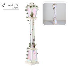 Praznična bela led laterna 20 x 20 x 120 cm *5171