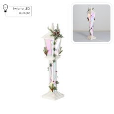 Božična laterna bela led 19 x 19 x 85 cm *5188