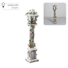 Lesena božična laterna led 16 x 16 x 85 cm *5225