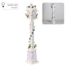 Praznična bela led laterna 20 x 20 x 120 cm *5263