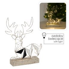 Božični okras - sedeči led jelen 38 cm geometrijski *6321