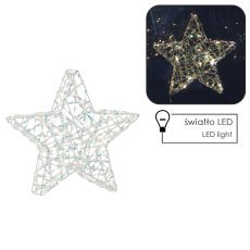 Okrasitev božična - zvezda led 30 cm irizirajoča *6345