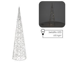 Božični okras - stožčasta led jelka 60 cm srebrna *6376
