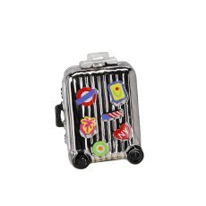 Steklena božična kroglica - potovalni kovček 8,1 x 4 x 11 cm pak=6kos *5065