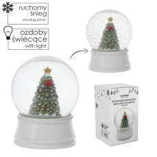 Božična snežna krogla - božično drevo 9 x 9 x 15 cm bela *5713