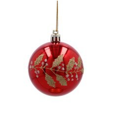 Kompl. 6 božičnih krogel rdečih 7 cm mix vzorcev *6451
