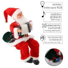 Mikołaj z akordeonem - igrajoča led 40,5 cm *6529
