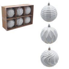 Kompl. 6 božičnih okraskov - mešanica vzorcev 8 cm *7267