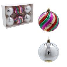 Kompl. 6 božičnih okraskov - mešanica vzorcev 8cm *7281