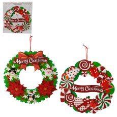 Božični papirnat venček mix vzorcev pak=12kos *7489