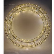 Božični venec led 50 cm 800l topla bela + hladna utripajoča notranja/zunanja *8264