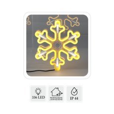 Snežinka 30 cm neon led topel bel + hladen bel flash notranje/zunanje *8288