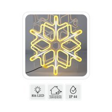 Snežinka 60 cm neon led toplo bela + hladno bela flash notr/zun *8301