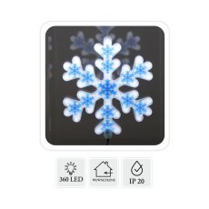 Snežinka modra 40 cm neon led hladen bel *8332