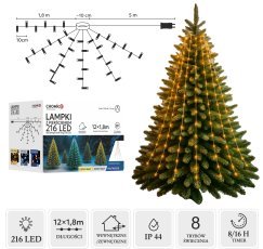 Chomik - Lampki led z pierścieniem 1,8 m 216l ciepły biały wewn/zewn *8042  
Led lučke z obročem 1,8 m 216l toplo bela notranja/zunanja *8042