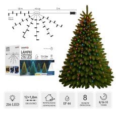 Chomik - Luči led z obročem 1,8 m 216l večbarvne notranje/zunanje *8066